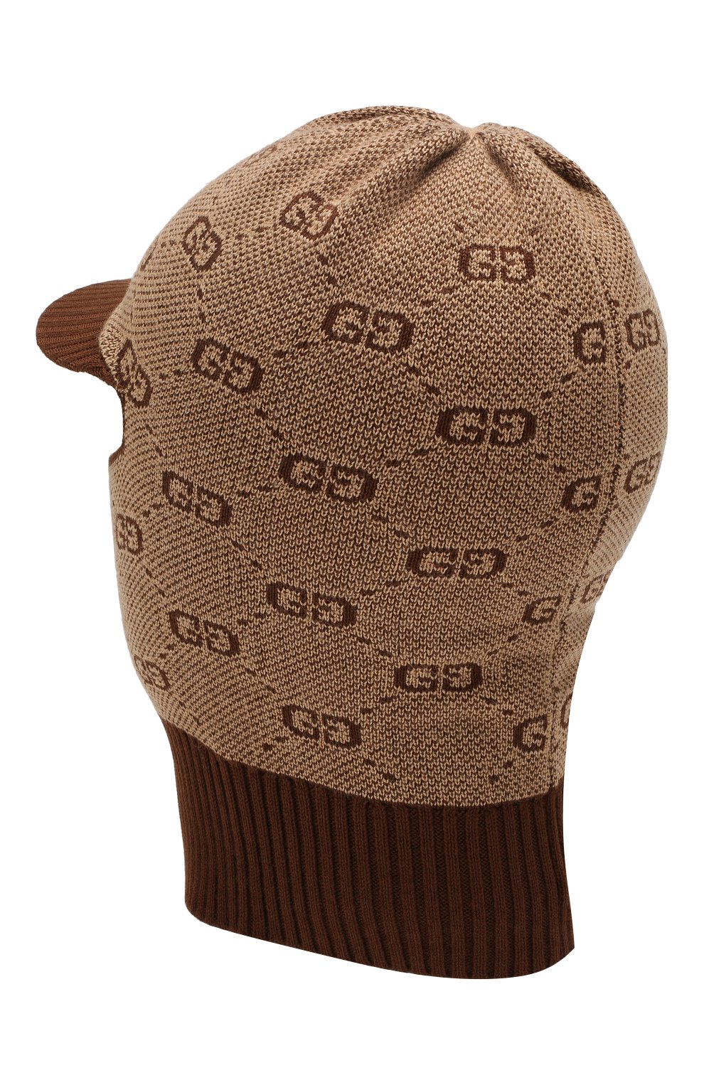 Детского шапка-балаклава из хлопка и шерсти GUCCI коричневого цвета по цене 10800 руб., арт. 574721/4K208 | Фото 2 Детского шапка-балаклава из хлопка и шерсти GUCCI коричневого цвета, арт. 574721/4K208 | Фото 2