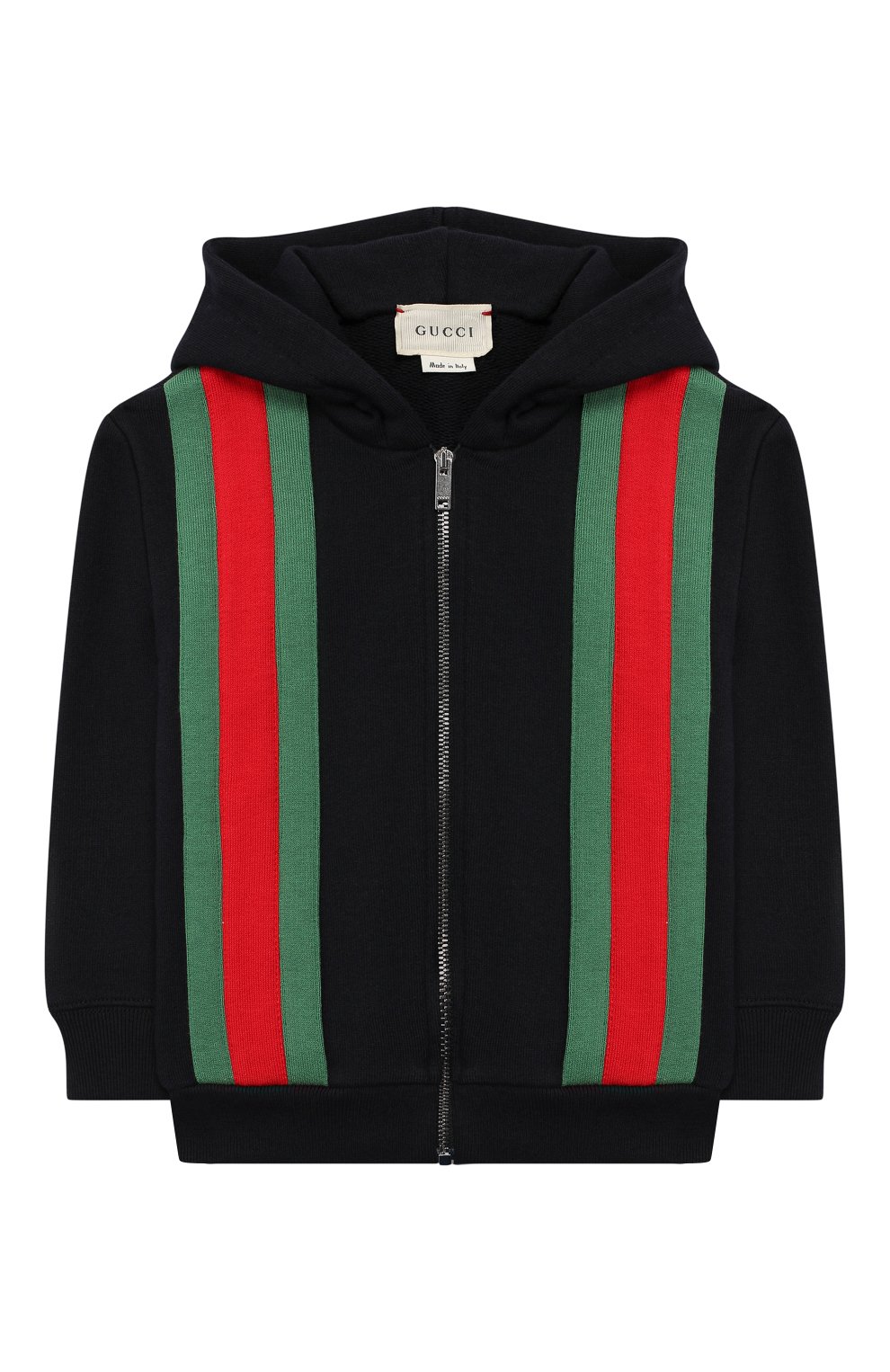 Детский хлопковая толстовка с капюшоном GUCCI темно-синего цвета, арт. 516307/X9T78 | Фото 1