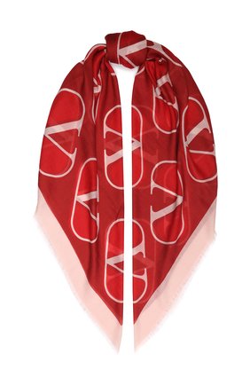 Женский платок из смеси кашемира и шелка VALENTINO красного цвета по цене 51700 руб., арт. SW0EB104/FZS | Фото 1 Женский платок из смеси кашемира и шелка VALENTINO красного цвета, арт. SW0EB104/FZS | Фото 1