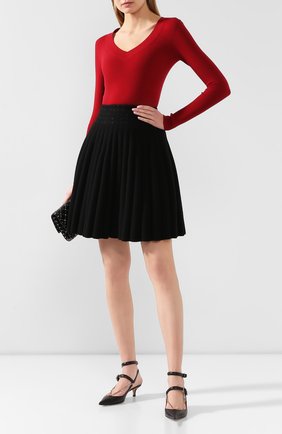 Женская юбка в складку ALAIA черного цвета по цене 118500 руб., арт. 9W9JE29CM479 | Фото 2 Женская юбка в складку ALAIA черного цвета, арт. 9W9JE29CM479 | Фото 2