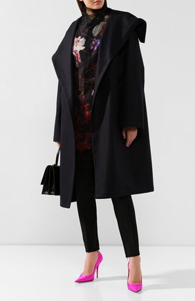 Женское шерстяное пальто DRIES VAN NOTEN темно-синего цвета по цене 85950 руб., арт. 192-10243-8211 | Фото 2 Женское шерстяное пальто DRIES VAN NOTEN темно-синего цвета, арт. 192-10243-8211 | Фото 2