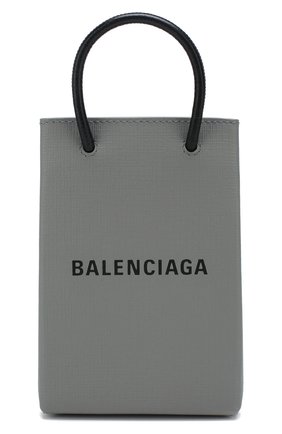 Кожаный чехол shopping для телефона BALENCIAGA серого цвета по цене 76350 руб., арт. 593826/0AI2N | Фото 1 Кожаный чехол shopping для телефона BALENCIAGA серого цвета, арт. 593826/0AI2N | Фото 1