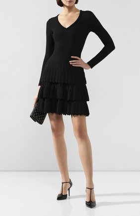 Женское шерстяное платье ALAIA черного цвета по цене 279500 руб., арт. 9W9RM65CM486 | Фото 2 Женское шерстяное платье ALAIA черного цвета, арт. 9W9RM65CM486 | Фото 2