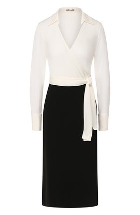 Женское платье с запахом DIANE VON FURSTENBERG черно-белого цвета по цене 42250 руб., арт. 13545DVF | Фото 1 Женское платье с запахом DIANE VON FURSTENBERG черно-белого цвета, арт. 13545DVF | Фото 1