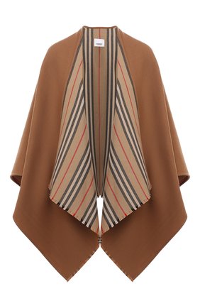 Женская шерстяная накидка charlotte BURBERRY бежевого цвета по цене 69100 руб., арт. 8015654 | Фото 1 Женская шерстяная накидка charlotte BURBERRY бежевого цвета, арт. 8015654 | Фото 1 (Материал внешний: Шерсть; Длина (верхняя одежда): Короткие)
