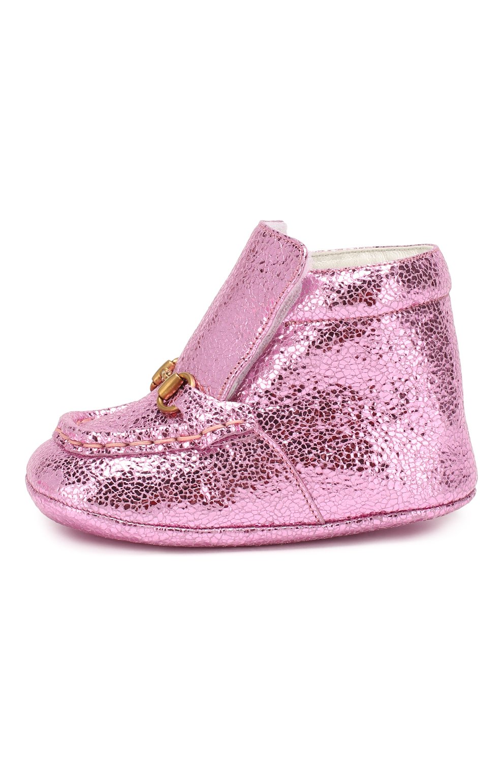 Детского кожаные пинетки GUCCI розового цвета по цене 24000 руб., арт. 579137/01R00 | Фото 2 Детского кожаные пинетки GUCCI розового цвета, арт. 579137/01R00 | Фото 2