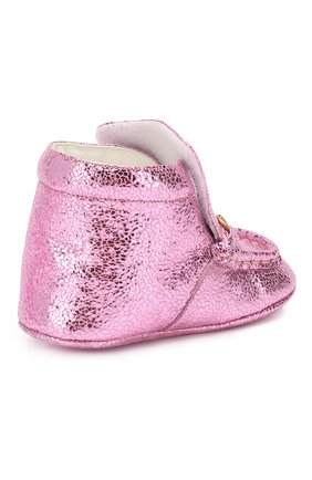 Детского кожаные пинетки GUCCI розового цвета по цене 24000 руб., арт. 579137/01R00 | Фото 3 Детского кожаные пинетки GUCCI розового цвета, арт. 579137/01R00 | Фото 3