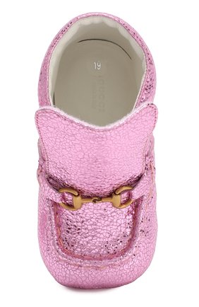 Детского кожаные пинетки GUCCI розового цвета по цене 24000 руб., арт. 579137/01R00 | Фото 4 Детского кожаные пинетки GUCCI розового цвета, арт. 579137/01R00 | Фото 4