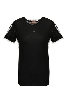 Женская футболка N21 черного цвета по цене 26350 руб., арт. 19I N2S0/F013/4966 | Фото 1 Женская футболка N21 черного цвета, арт. 19I N2S0/F013/4966 | Фото 1