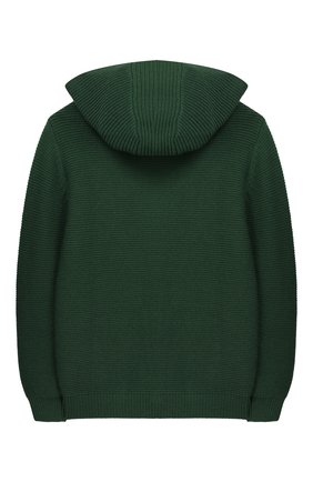Детский шерстяной кардиган с капюшоном PAOLO PECORA MILANO темно-зеленого цвета по цене 14800 руб., арт. PP1927/14Y-16Y | Фото 2 Детский шерстяной кардиган с капюшоном PAOLO PECORA MILANO темно-зеленого цвета, арт. PP1927/14Y-16Y | Фото 2
