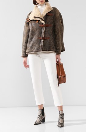 Женская дубленка ISABEL MARANT коричневого цвета по цене 259500 руб., арт. MA0697-19H001I/ABELINA | Фото 2 Женская дубленка ISABEL MARANT коричневого цвета, арт. MA0697-19H001I/ABELINA | Фото 2