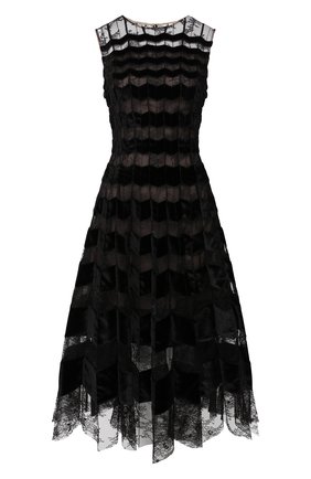 Женское шелковое платье OSCAR DE LA RENTA черного цвета по цене 328500 руб., арт. 19FN634CFA | Фото 1 Женское шелковое платье OSCAR DE LA RENTA черного цвета, арт. 19FN634CFA | Фото 1