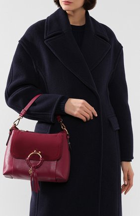 Женская сумка joan small SEE BY CHLOÉ бордового цвета по цене 28300 руб., арт. CHS17US910330 | Фото 2 Женская сумка joan small SEE BY CHLOÉ бордового цвета, арт. CHS17US910330 | Фото 2
