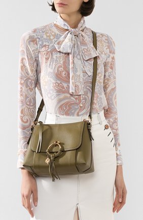 Женская сумка joan small SEE BY CHLOÉ хаки цвета по цене 28300 руб., арт. CHS18SS910388 | Фото 5 Женская сумка joan small SEE BY CHLOÉ хаки цвета, арт. CHS18SS910388 | Фото 5