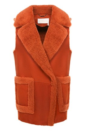 Женский жилет CHLOÉ оранжевого цвета по цене 262000 руб., арт. CHC19ACG04204 | Фото 1 Женский жилет CHLOÉ оранжевого цвета, арт. CHC19ACG04204 | Фото 1