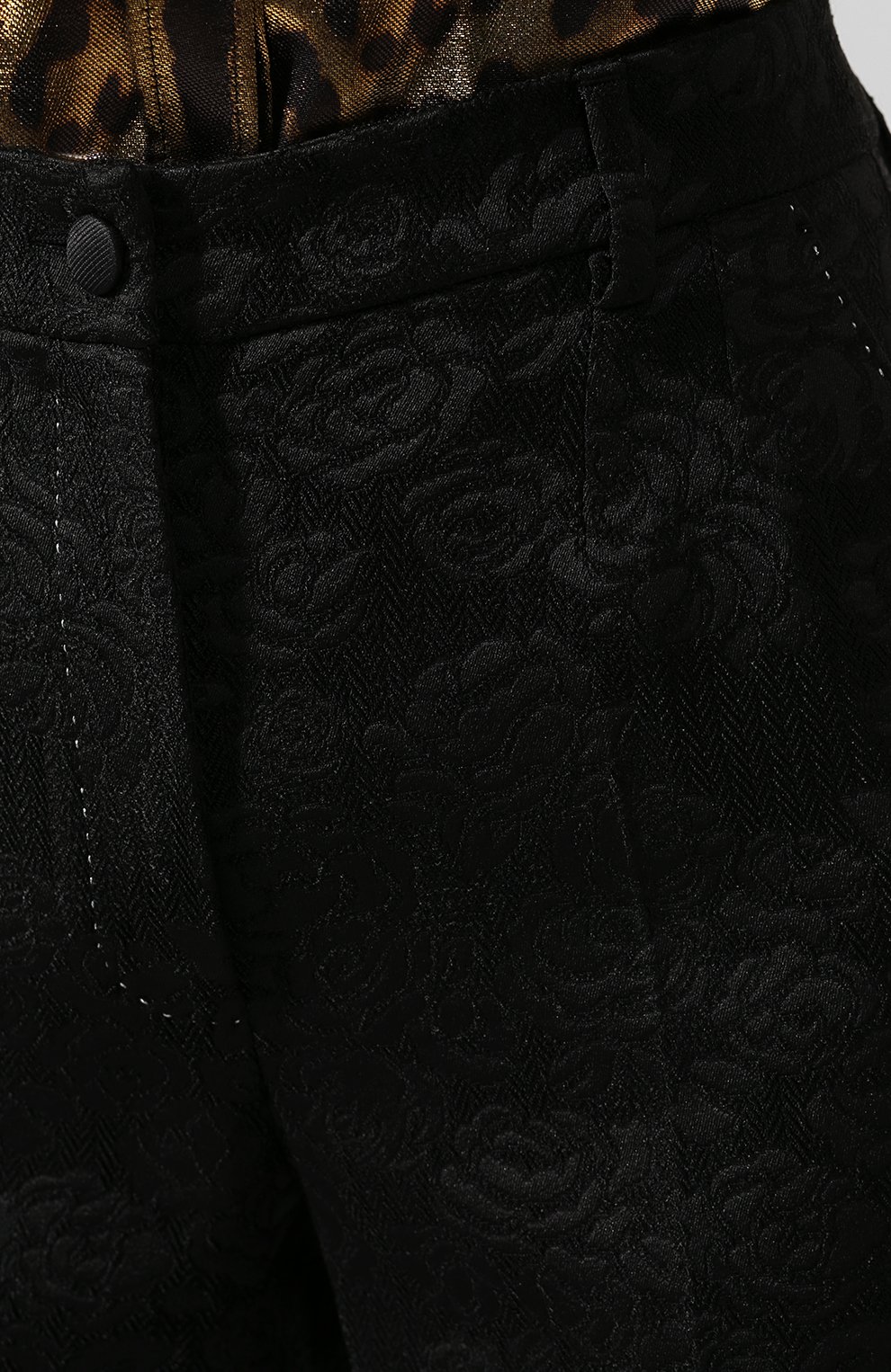 Женские брюки DOLCE & GABBANA черного цвета, арт. FTBM0T/FJRCP | Фото 5 (Длина (брюки, джинсы): Удлиненные; Стили: Гламурный; Женское Кросс-КТ: Брюки-одежда; Материал внешний: Синтетический материал; Случай: Формальный; Статус проверки: Проверена категория)