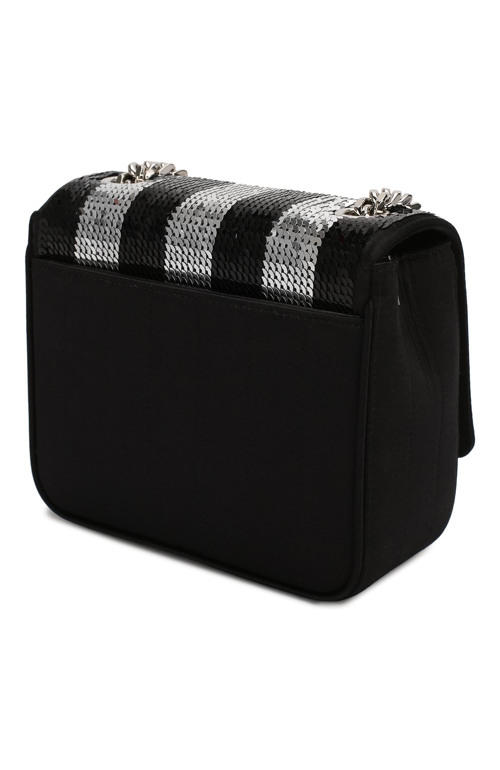 Женская сумка vicky small SAINT LAURENT черно-белого цвета по цене 0 руб., арт. 538439/KL9G2 | Фото 3 Женская сумка vicky small SAINT LAURENT черно-белого цвета, арт. 538439/KL9G2 | Фото 3 (Женское Кросс-КТ: Вечерняя сумка; Сумки-технические: Сумки через плечо; Ремень/цепочка: На ремешке; Материал: Текстиль; Размер: small)