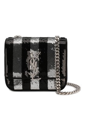 Женская сумка vicky small SAINT LAURENT черно-белого цвета по цене 0 руб., арт. 538439/KL9G2 | Фото 5 Женская сумка vicky small SAINT LAURENT черно-белого цвета, арт. 538439/KL9G2 | Фото 5 (Женское Кросс-КТ: Вечерняя сумка; Сумки-технические: Сумки через плечо; Ремень/цепочка: На ремешке; Материал: Текстиль; Размер: small)