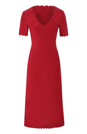 Женское платье из вискозы ALAIA красного цвета по цене 244500 руб., арт. 9W9RM86LM496 | Фото 1 Женское платье из вискозы ALAIA красного цвета, арт. 9W9RM86LM496 | Фото 1
