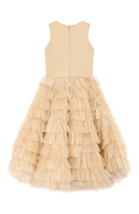 Детское платье MISCHKA AOKI золотого цвета по цене 155000 руб., арт. FW19270/10-12 | Фото 2 Детское платье MISCHKA AOKI золотого цвета, арт. FW19270/10-12 | Фото 2 (Материал внешний: Синтетический материал; Статус проверки: Проверена категория; Материал подклада: Хлопок; Рукава: Без рукавов, Короткие; Девочки Кросс-КТ: Платье-одежда; Случай: Вечерний; Ростовка одежда: 10 - 11 лет | 140 - 146см)