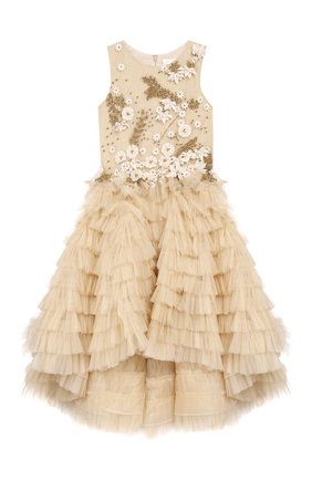 Детское платье MISCHKA AOKI золотого цвета по цене 161500 руб., арт. FW19270/6-8 | Фото 1 Детское платье MISCHKA AOKI золотого цвета, арт. FW19270/6-8 | Фото 1