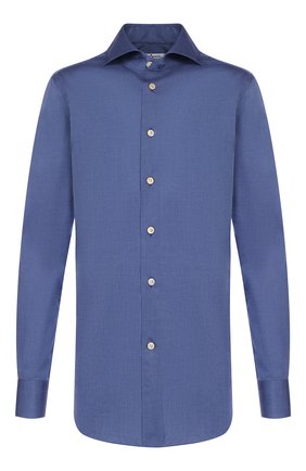 Мужская хлопковая сорочка KITON синего цвета по цене 57000 руб., арт. UCCH0701004 | Фото 1 Мужская хлопковая сорочка KITON синего цвета, арт. UCCH0701004 | Фото 1