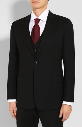 Мужской шерстяной костюм-тройка GIORGIO ARMANI черного цвета по цене 174000 руб., арт. 8WGAY004/T0075 | Фото 2 Мужской шерстяной костюм-тройка GIORGIO ARMANI черного цвета, арт. 8WGAY004/T0075 | Фото 2