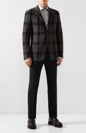 Мужской кожаные дерби SANTONI темно-коричневого цвета по цене 44300 руб., арт. MGMI16231JL9AN0ES55 | Фото 2 Мужской кожаные дерби SANTONI темно-коричневого цвета, арт. MGMI16231JL9AN0ES55 | Фото 2