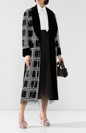 Женское пальто DOLCE & GABBANA черно-белого цвета по цене 292500 руб., арт. F0Y51T/FLRDZ | Фото 2 Женское пальто DOLCE & GABBANA черно-белого цвета, арт. F0Y51T/FLRDZ | Фото 2
