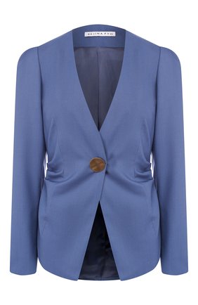 Женский шерстяной жакет REJINA PYO синего цвета по цене 62050 руб., арт. B090/JAPANESE W00L | Фото 1 Женский шерстяной жакет REJINA PYO синего цвета, арт. B090/JAPANESE W00L | Фото 1