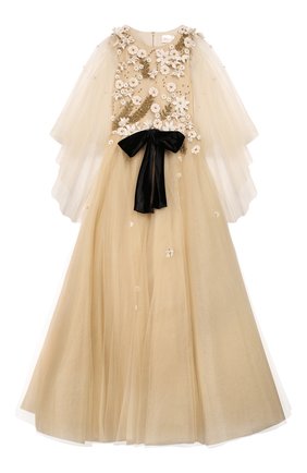 Детское платье MISCHKA AOKI золотого цвета по цене 190500 руб., арт. FW19250/10-12 | Фото 1 Детское платье MISCHKA AOKI золотого цвета, арт. FW19250/10-12 | Фото 1