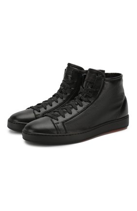 Мужские кожаные кеды SANTONI черного цвета по цене 38200 руб., арт. MBCN20582NEAPLSTN01 | Фото 1 Мужские кожаные кеды SANTONI черного цвета, арт. MBCN20582NEAPLSTN01 | Фото 1