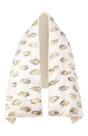 Женский пуховый шарф BURBERRY кремвого цвета, арт. 8020156 | Фото 1 (Материал: Кашемир, Шерсть, Текстиль; Принт: С принтом)