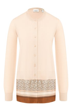 Женский шерстяной кардиган BURBERRY бежевого цвета по цене 63600 руб., арт. 8016921 | Фото 1 Женский шерстяной кардиган BURBERRY бежевого цвета, арт. 8016921 | Фото 1