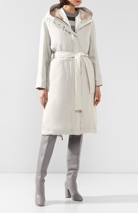Женское пальто KITON серого цвета по цене 995000 руб., арт. D48683V08P00 | Фото 2 Женское пальто KITON серого цвета, арт. D48683V08P00 | Фото 2