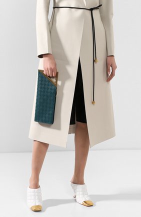 Женский клатч BOTTEGA VENETA бирюзового цвета по цене 97000 руб., арт. 591664/V00BL | Фото 2 Женский клатч BOTTEGA VENETA бирюзового цвета, арт. 591664/V00BL | Фото 2
