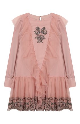 Детское платье ALBERTA FERRETTI JUNIOR розового цвета по цене 42150 руб., арт. 021358 | Фото 1 Детское платье ALBERTA FERRETTI JUNIOR розового цвета, арт. 021358 | Фото 1