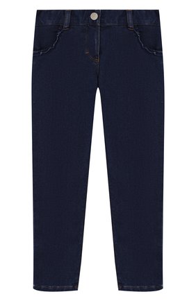 Детские джинсы TARTINE ET CHOCOLAT темно-синего цвета, арт. TP22041/4A-5A | Фото 1 (Материал внешний: Хлопок; Статус проверки: Проверена категория; Детали: На резинке; Ростовка одежда: 4 года | 104 см)