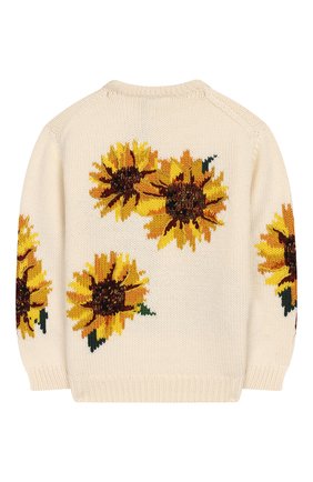 Детский шерстяной пуловер DOLCE & GABBANA белого цвета по цене 45050 руб., арт. L5KW61/JAVQT/2-6 | Фото 2 Детский шерстяной пуловер DOLCE & GABBANA белого цвета, арт. L5KW61/JAVQT/2-6 | Фото 2