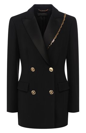 Женский двубортный жакет VERSACE черного цвета по цене 267500 руб., арт. A84752/A223415 | Фото 1 Женский двубортный жакет VERSACE черного цвета, арт. A84752/A223415 | Фото 1