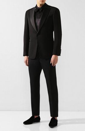Мужская шелковая рубашка GIORGIO ARMANI черного цвета по цене 87000 руб., арт. 9WGCCZSS/TZ429 | Фото 2 Мужская шелковая рубашка GIORGIO ARMANI черного цвета, арт. 9WGCCZSS/TZ429 | Фото 2