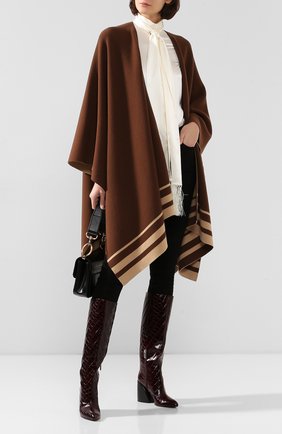 Женская пончо из смеси шерсти и кашемира RALPH LAUREN коричневого цвета по цене 225500 руб., арт. 290765680 | Фото 2 Женская пончо из смеси шерсти и кашемира RALPH LAUREN коричневого цвета, арт. 290765680 | Фото 2