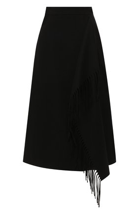 Женская шерстяная юбка ESCADA черного цвета, арт. 5031182 | Фото 1 (Материал внешний: Шерсть; Длина Ж (юбки, платья, шорты): Миди; Материал подклада: Купро; Статус проверки: Проверена категория)