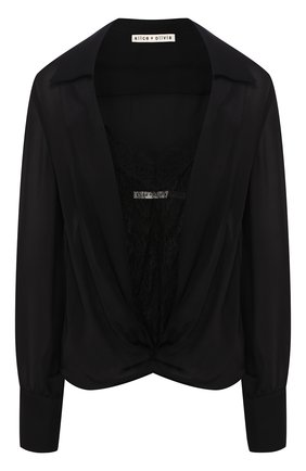 Женская шелковая блузка ALICE + OLIVIA черного цвета по цене 42700 руб., арт. CC908015025 | Фото 1 Женская шелковая блузка ALICE + OLIVIA черного цвета, арт. CC908015025 | Фото 1