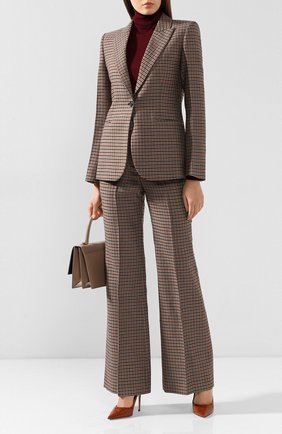 Женские шерстяные брюки VICTORIA BECKHAM коричневого цвета по цене 77900 руб., арт. TR WID 21102 | Фото 2 Женские шерстяные брюки VICTORIA BECKHAM коричневого цвета, арт. TR WID 21102 | Фото 2
