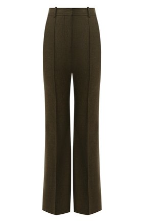 Женские шерстяные брюки VICTORIA BECKHAM хаки цвета по цене 65600 руб., арт. TR WID 21102E | Фото 1 Женские шерстяные брюки VICTORIA BECKHAM хаки цвета, арт. TR WID 21102E | Фото 1