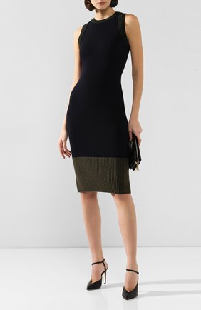 Женское шерстяное платье VICTORIA BECKHAM синего цвета по цене 86600 руб., арт. DR KNT 61142 | Фото 2 Женское шерстяное платье VICTORIA BECKHAM синего цвета, арт. DR KNT 61142 | Фото 2