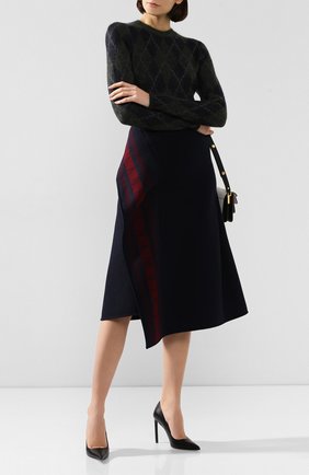 Женская шерстяная юбка VICTORIA BECKHAM темно-синего цвета по цене 99500 руб., арт. SK MID 31108 | Фото 2 Женская шерстяная юбка VICTORIA BECKHAM темно-синего цвета, арт. SK MID 31108 | Фото 2