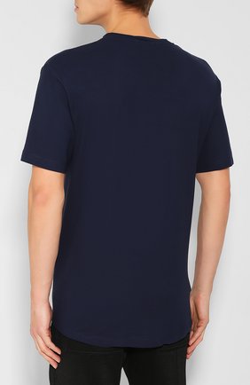 Мужская хлопковая футболка KNT синего цвета, арт. UMM0024 | Фото 4 (Принт: Без принта; Рукава: Короткие; Длина (для топов): Стандартные, Удлиненные; Материал внешний: Хлопок; Стили: Кэжуэл)