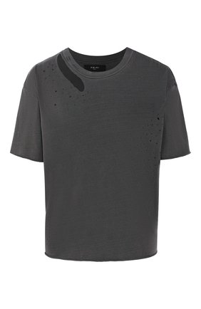 Женская хлопковая футболка AMIRI темно-серого цвета по цене 28350 руб., арт. W9W03345CJ | Фото 1 Женская хлопковая футболка AMIRI темно-серого цвета, арт. W9W03345CJ | Фото 1